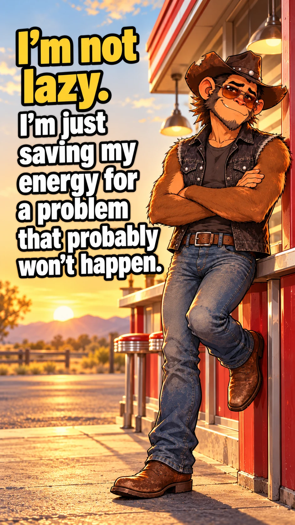 I'm not lazy. I'm just saving my energy for a problem that probably won't happen.