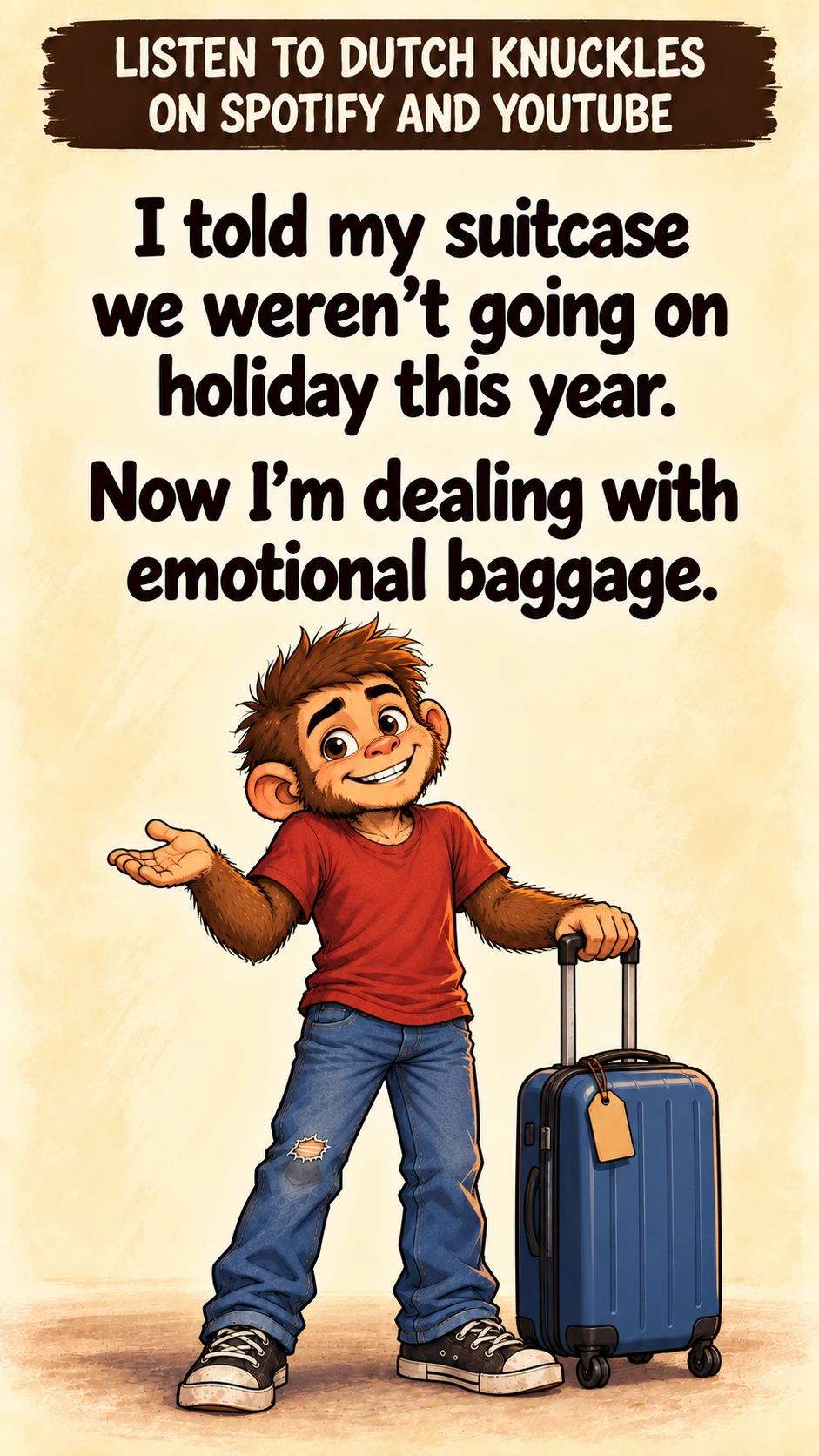 I told my suitcase we weren’t going on holiday this year. Now I’m dealing with emotional baggage.