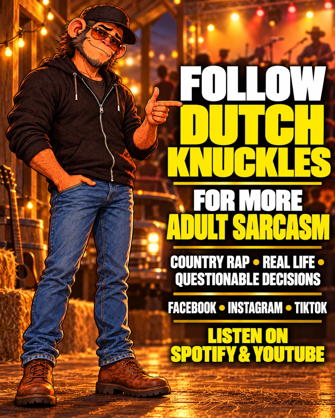 Follow Dutch Knuckles for more adult sarcasm. Country rap, real life, questionable decisions.